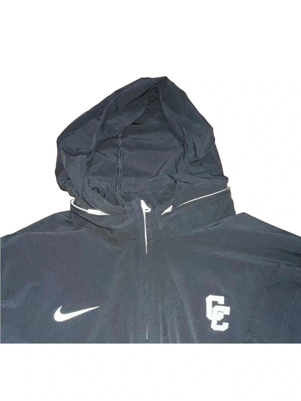 Nike Men’s XL Black Packable Hood Half Zip Coach Jacket Long Sleeve Gym Training